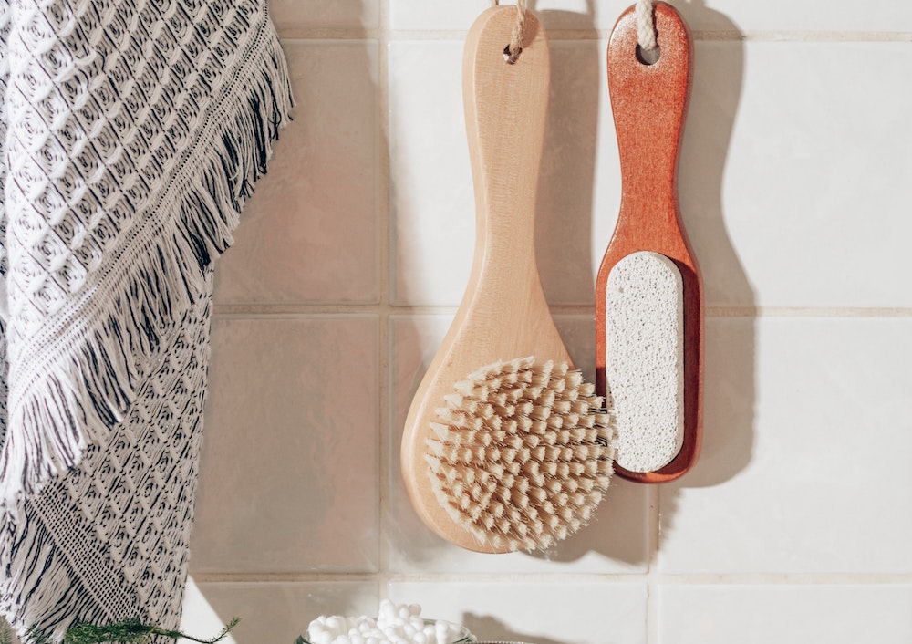 Body brushing (or dry brushing) is a technique used to exfoliate the skin by brushing in a sweeping motion all over the body.